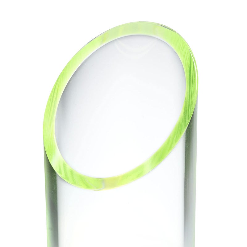 OfficeGoods Acrylic Pen & Pencil Holder - Modern Cylinder Design - Beautiful Desk Organizer for Home or Office - Contrasting Base & Rim - 5.25â€ H x 2.5â€ W - Neon Green - Image 3